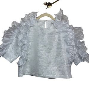 Marisa Baratelli Thai Silk Ruffle Top Sz. 6